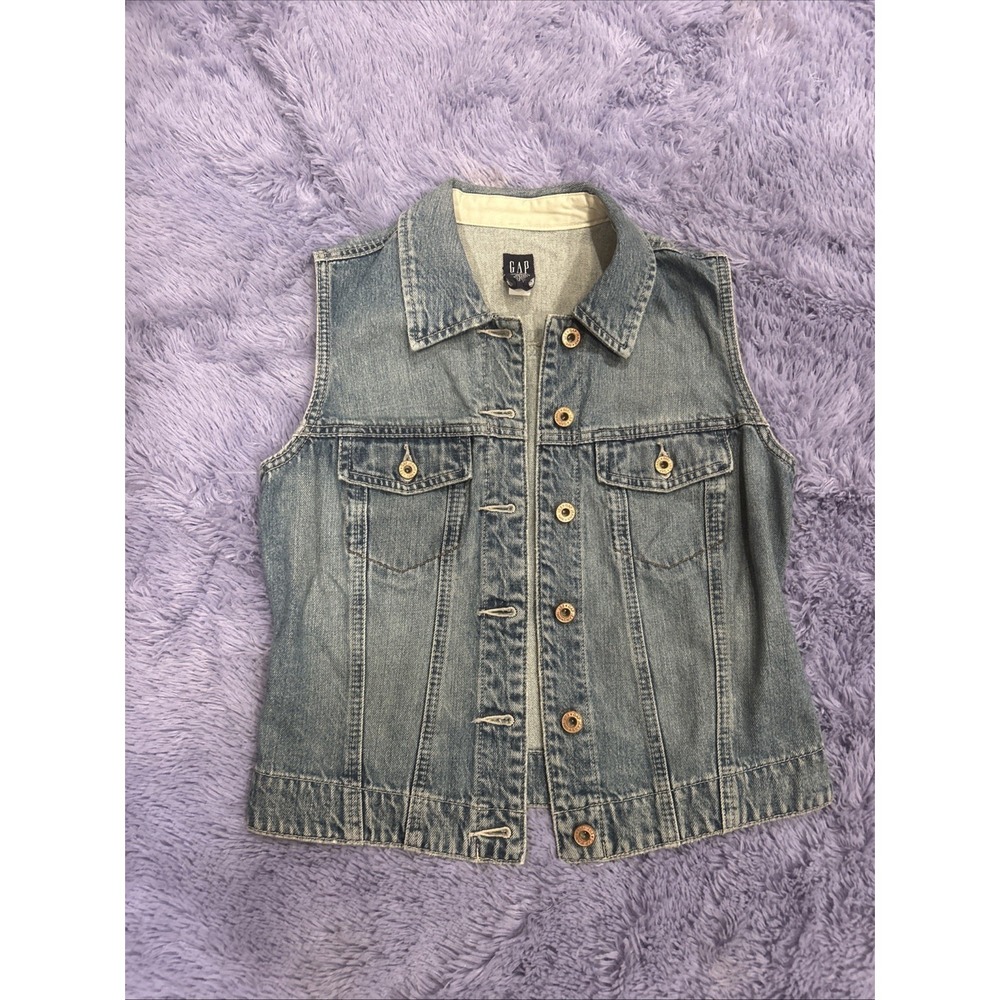 Vintage GAP  Denim Jean Vest Small 90s Y2K‎